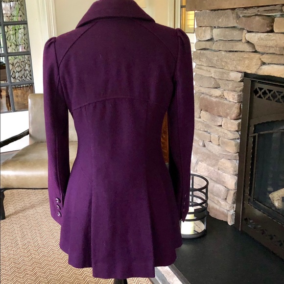 Guess Double Breasted Purple Coat - Picture 4 of 8